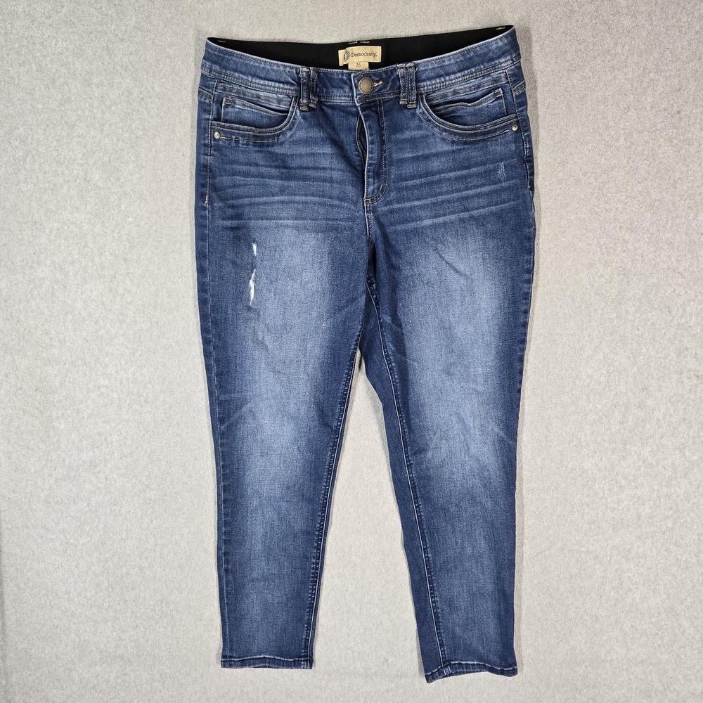 Democracy Women Jeans 16 Blue Denim Ab Technology 27.5" Inseam Stretch